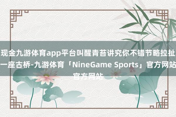 现金九游体育app平台叫醒青苔讲究　　你不错节略拉扯一座古桥-九游体育「NineGame Sports」官方网站