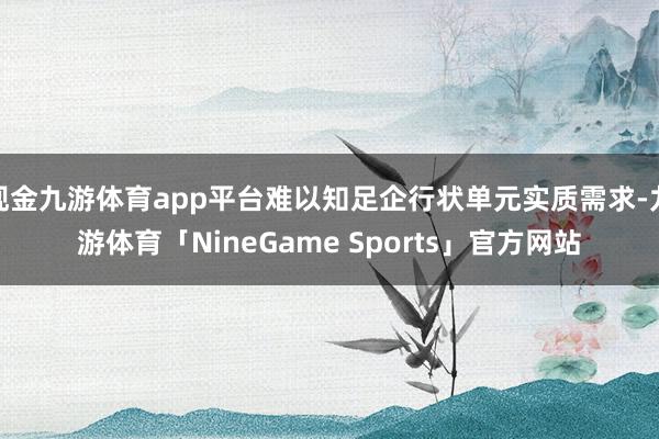 现金九游体育app平台难以知足企行状单元实质需求-九游体育「NineGame Sports」官方网站