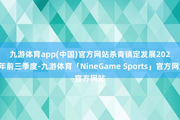 九游体育app(中国)官方网站 杀青镇定发展 2024年前三季度-九游体育「NineGame Sports」官方网站